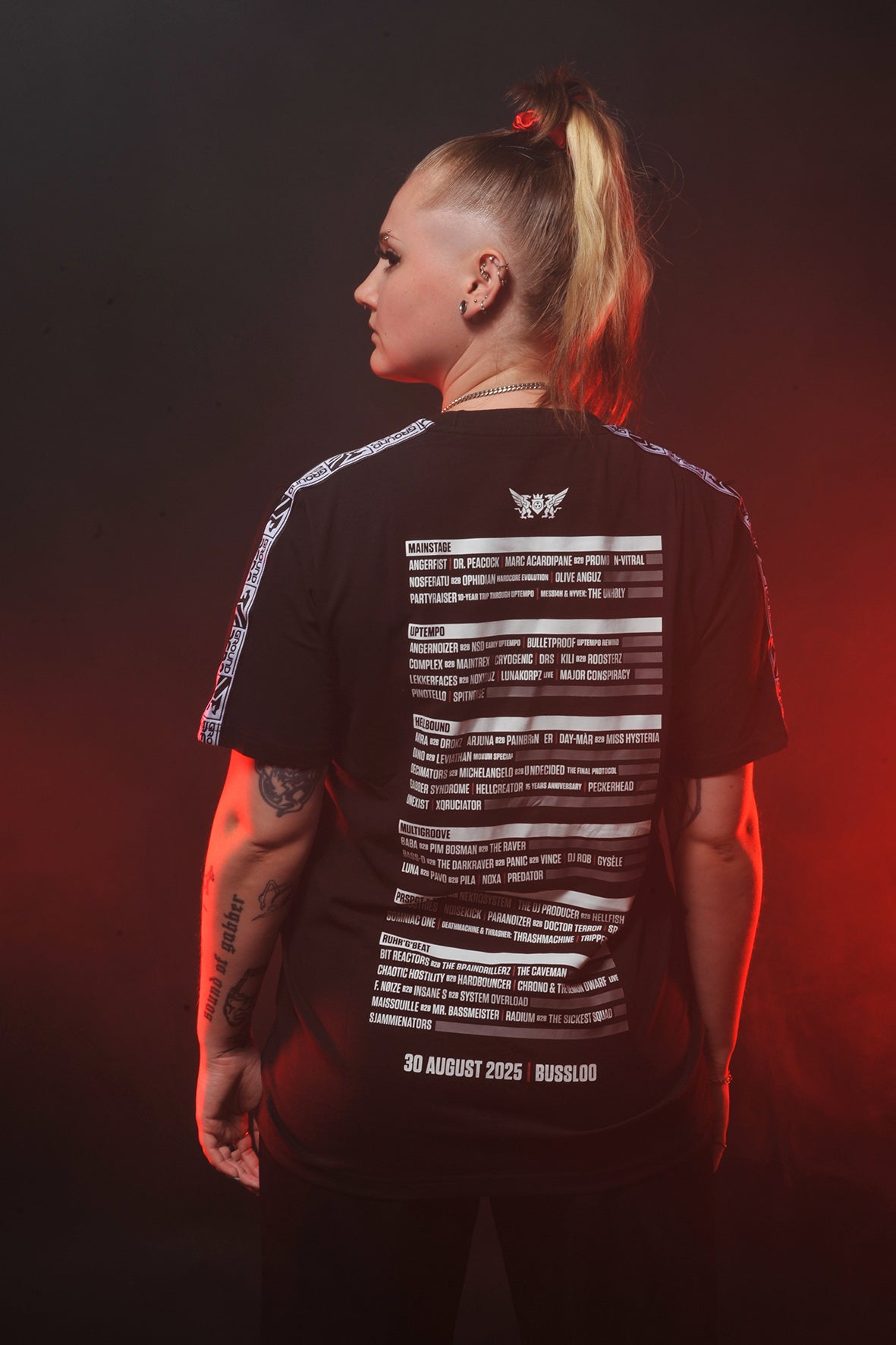 Ground Zero line-up t-shirt with taping The Final Night | black