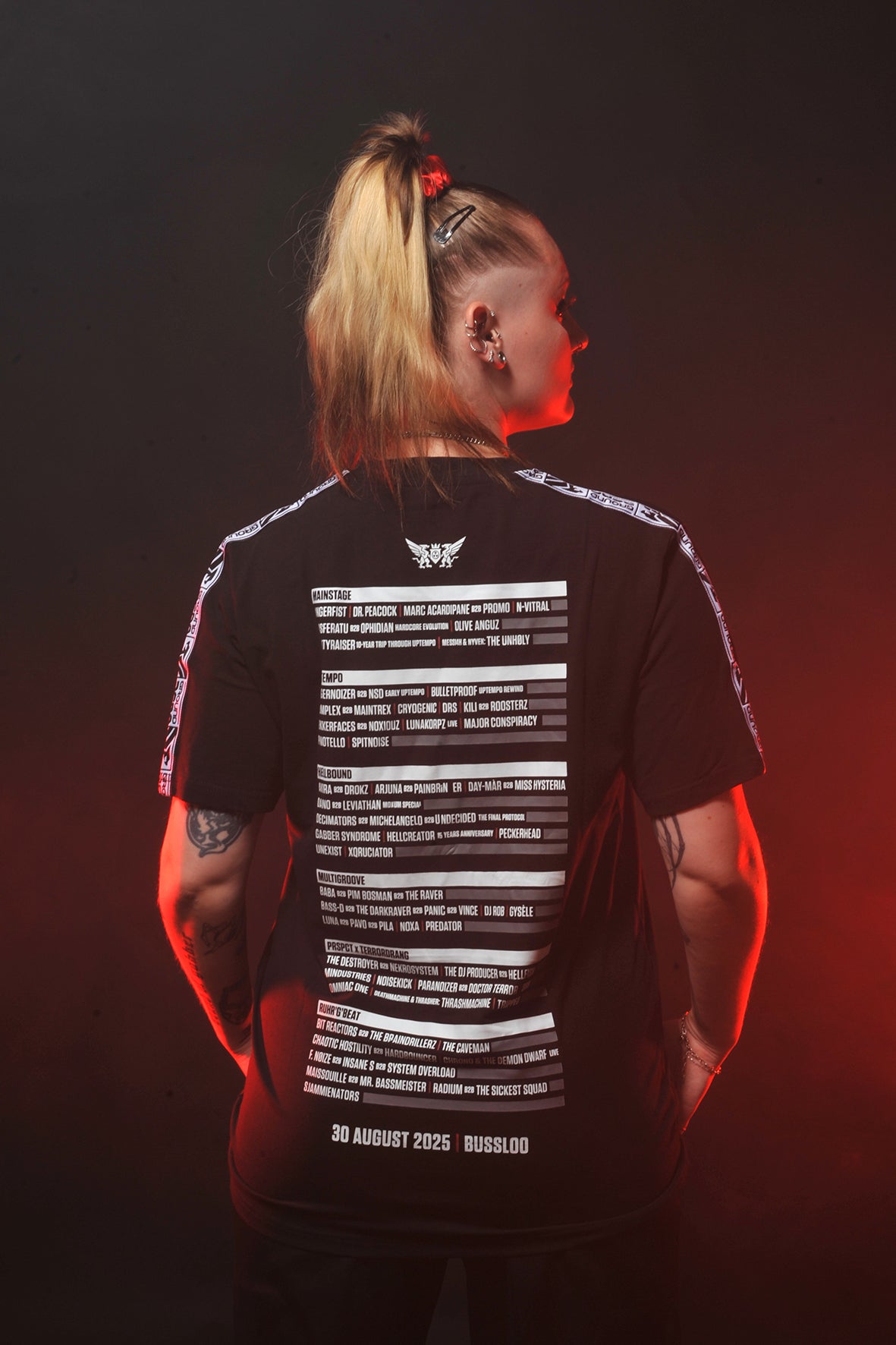 Ground Zero line-up t-shirt with taping The Final Night | black