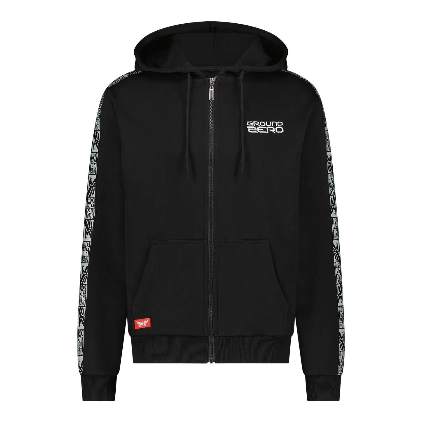 GROUND ZERO HOODED ZIP BASIC BLACK