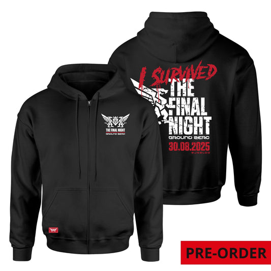 Ground Zero I Survived The Final Night hooded zip | black